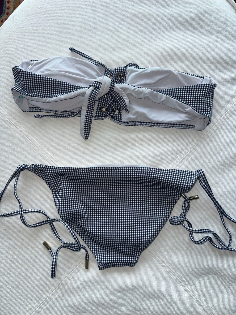 Melissa Odabash Black And White Gingham Bandeau B… - image 2